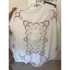 Vintage handmade Embroidered tablecloth